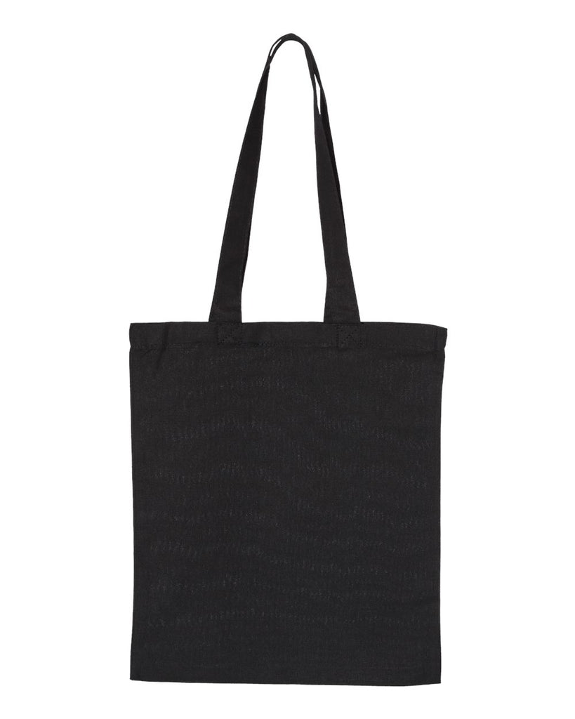 Large cotton black canvas tote bag with long handles, ideal for daily use, shopping, or custom printing