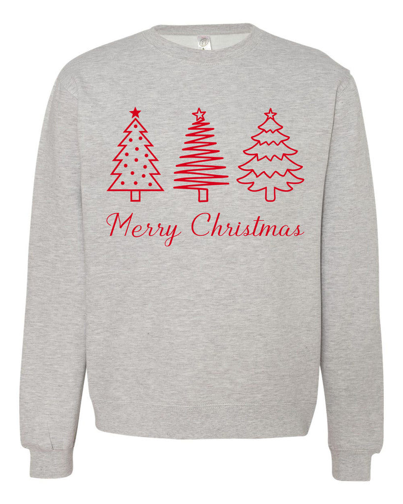 Merry Christmas Sweatshirt, Christmas Tree Sweatshirt