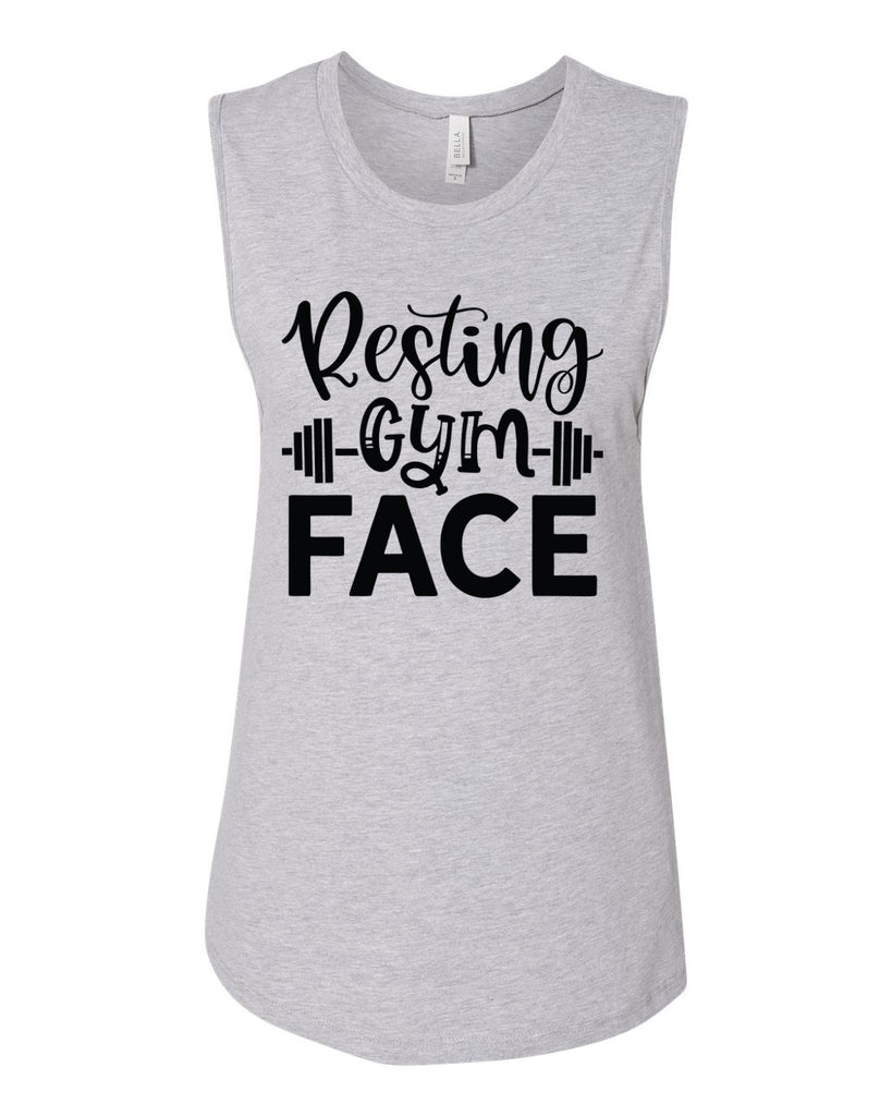 RESTING GYM FACE Women's Jersey Muscle Tank