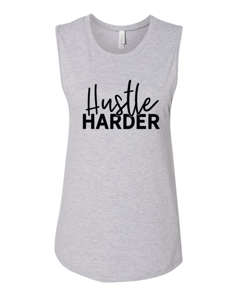 HUSTLE HARDER Women's Jersey Muscle Tank