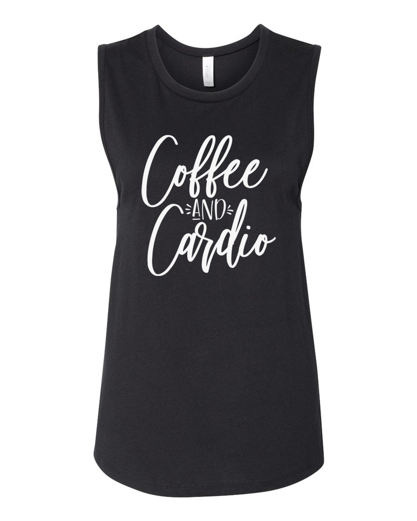 COFFEE AND CARDIO Women's Jersey Muscle Tank