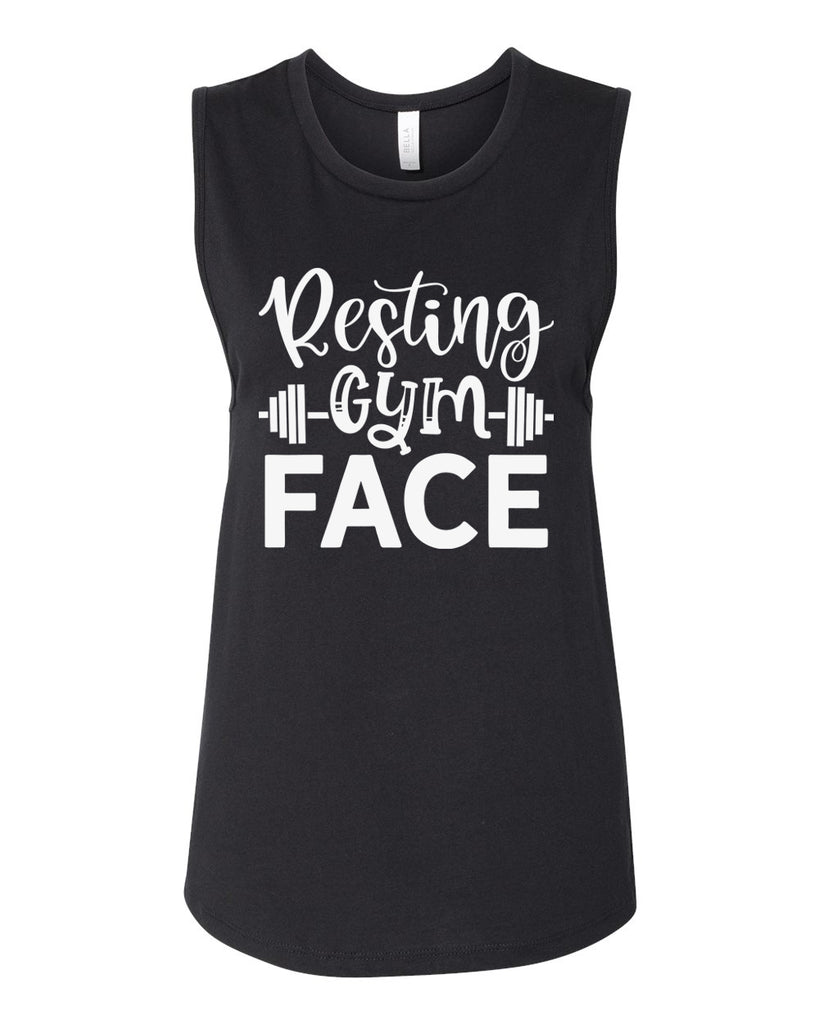 RESTING GYM FACE Women's Jersey Muscle Tank