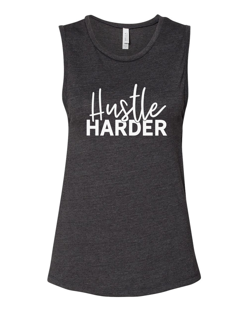 HUSTLE HARDER Women's Jersey Muscle Tank