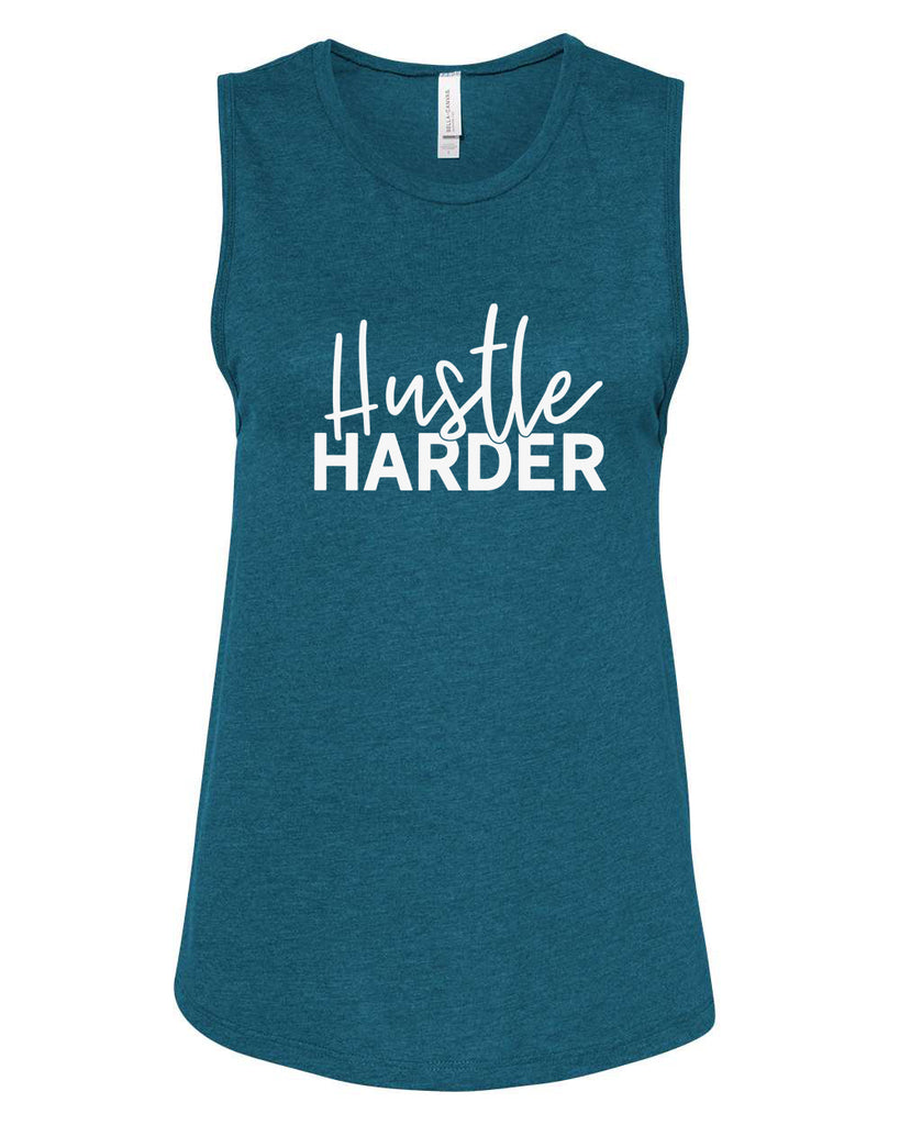 HUSTLE HARDER Women's Jersey Muscle Tank