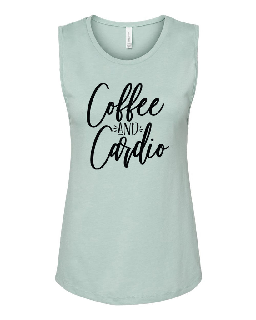 COFFEE AND CARDIO Women's Jersey Muscle Tank