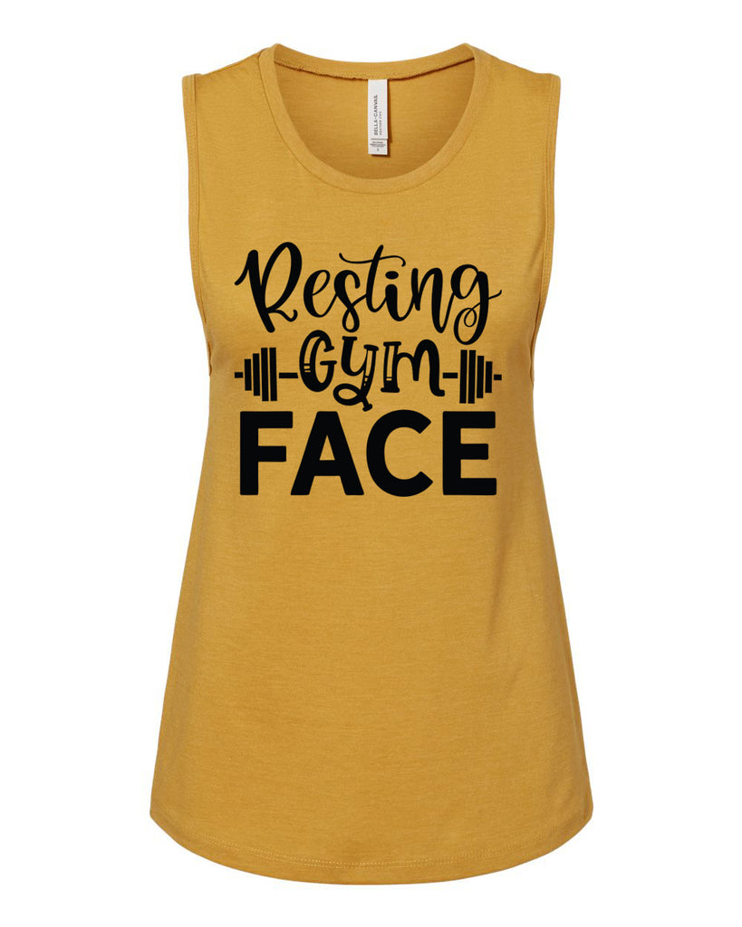 RESTING GYM FACE Women's Jersey Muscle Tank