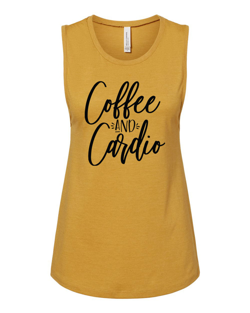 COFFEE AND CARDIO Women's Jersey Muscle Tank