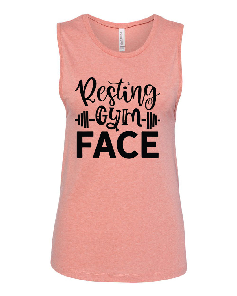 RESTING GYM FACE Women's Jersey Muscle Tank