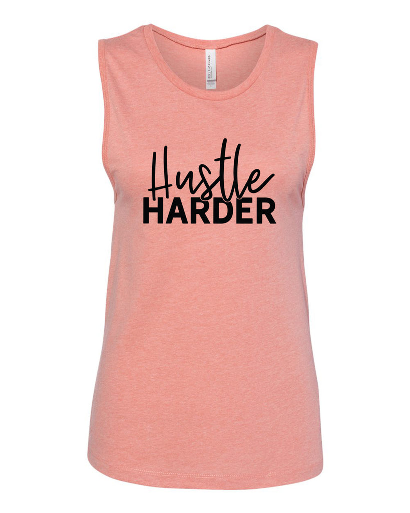 HUSTLE HARDER Women's Jersey Muscle Tank