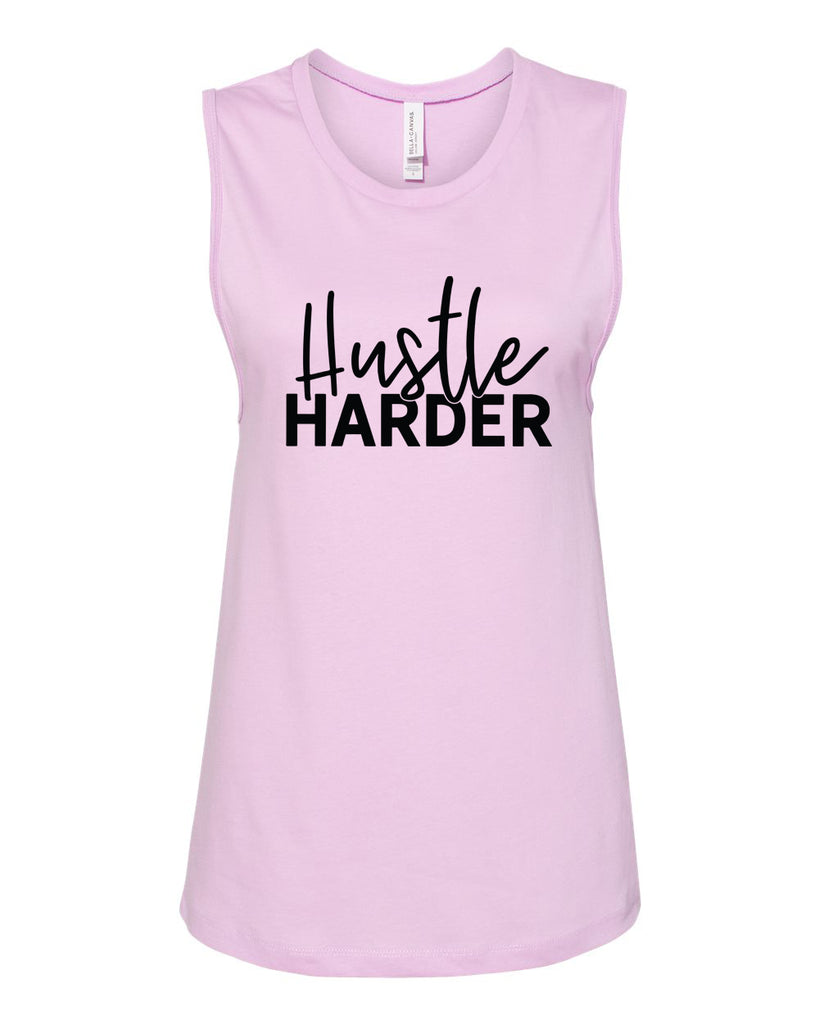 HUSTLE HARDER Women's Jersey Muscle Tank