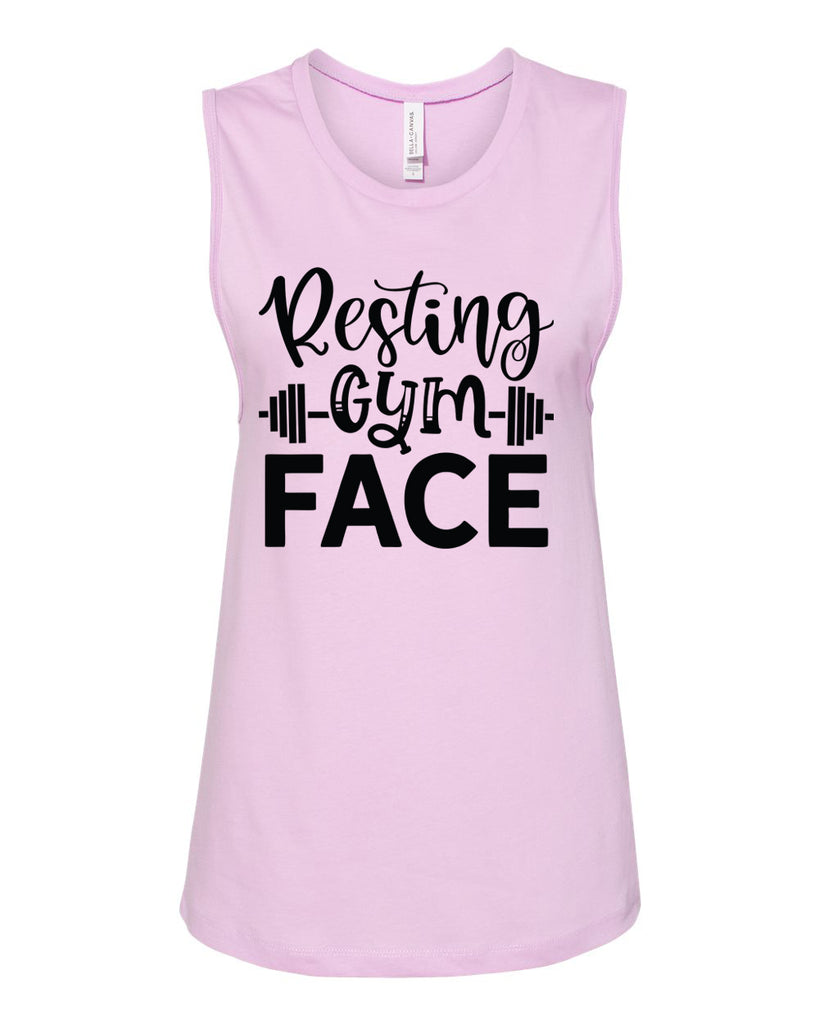 RESTING GYM FACE Women's Jersey Muscle Tank