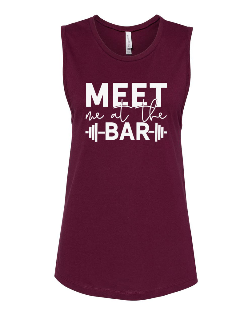 MEET ME AT THE BAR Women's Jersey Muscle Tank