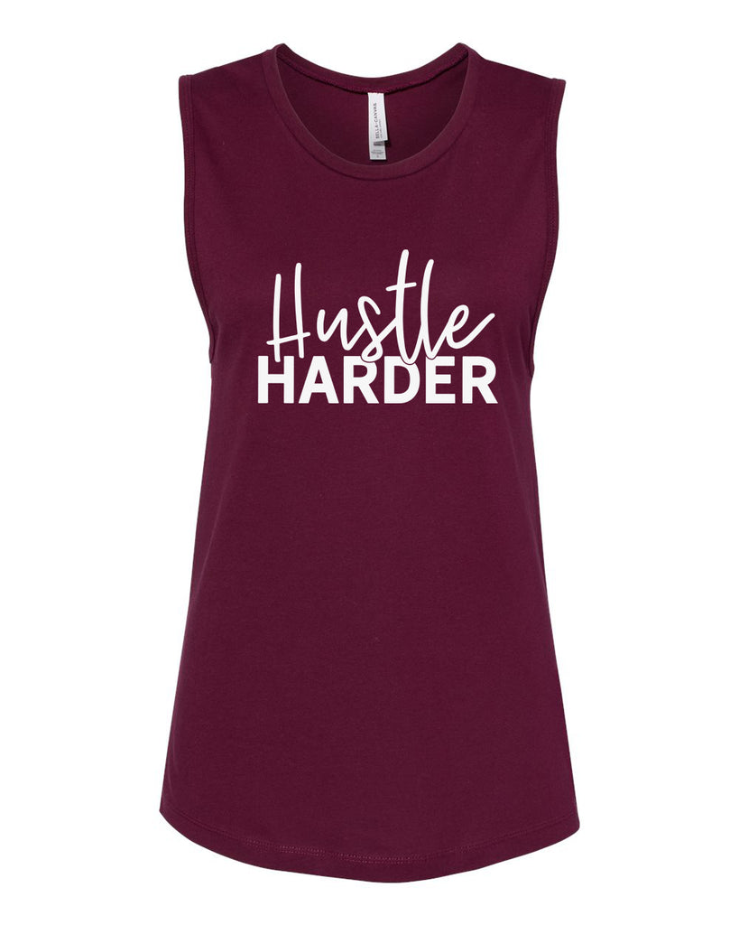 HUSTLE HARDER Women's Jersey Muscle Tank