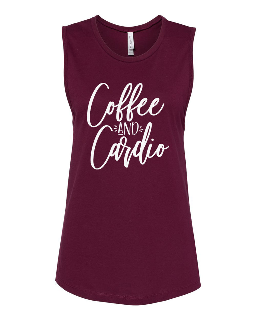 COFFEE AND CARDIO Women's Jersey Muscle Tank