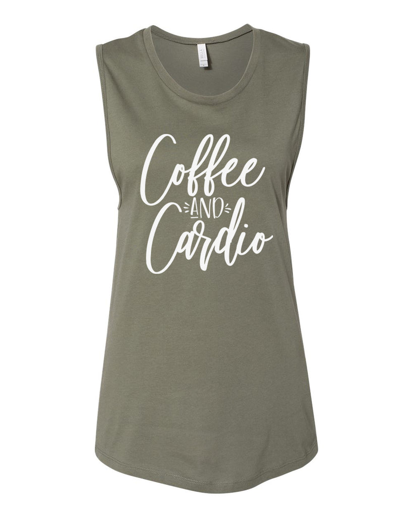 COFFEE AND CARDIO Women's Jersey Muscle Tank