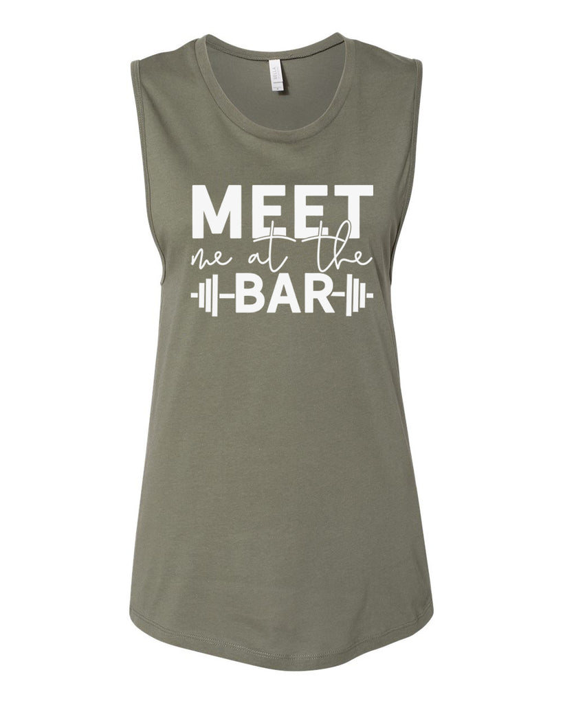 MEET ME AT THE BAR Women's Jersey Muscle Tank