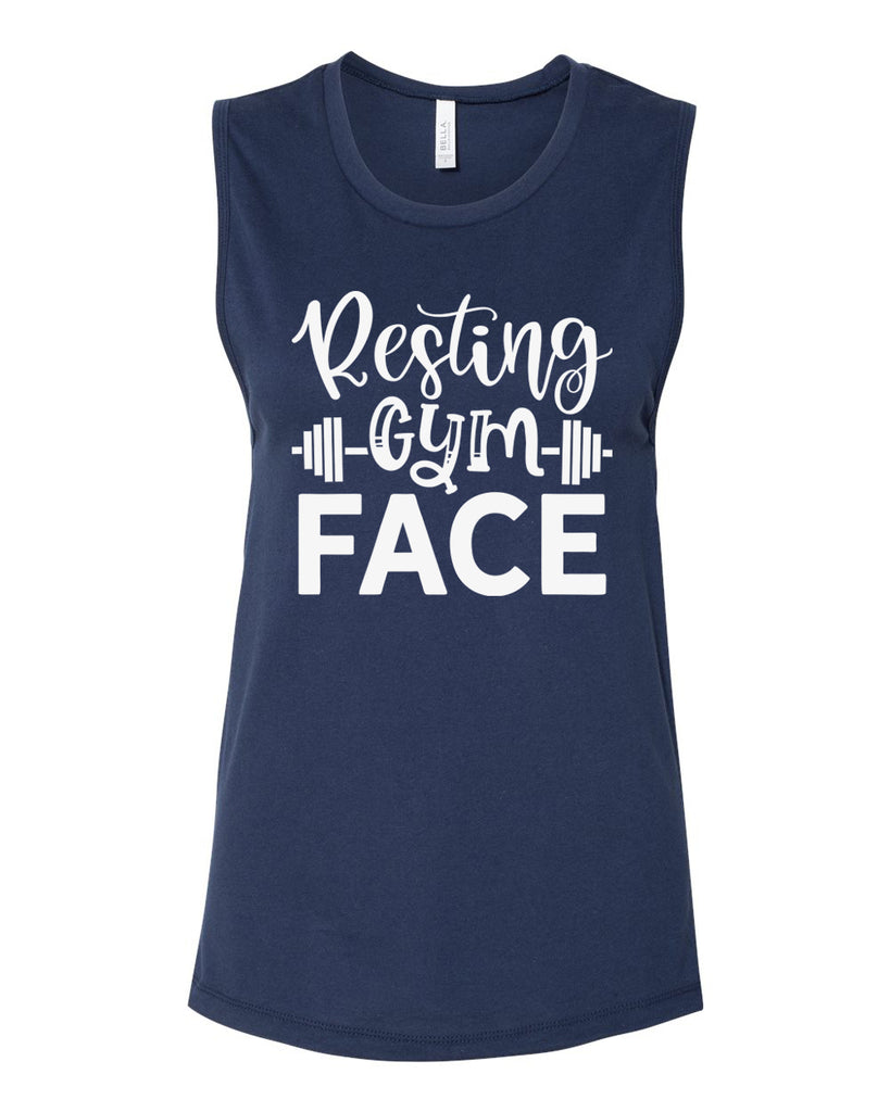 RESTING GYM FACE Women's Jersey Muscle Tank