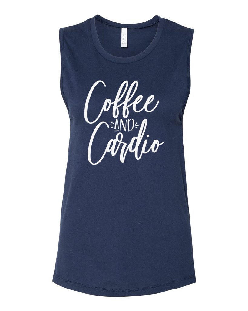 COFFEE AND CARDIO Women's Jersey Muscle Tank