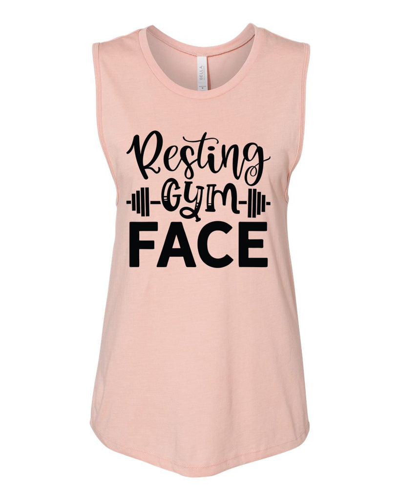 RESTING GYM FACE Women's Jersey Muscle Tank