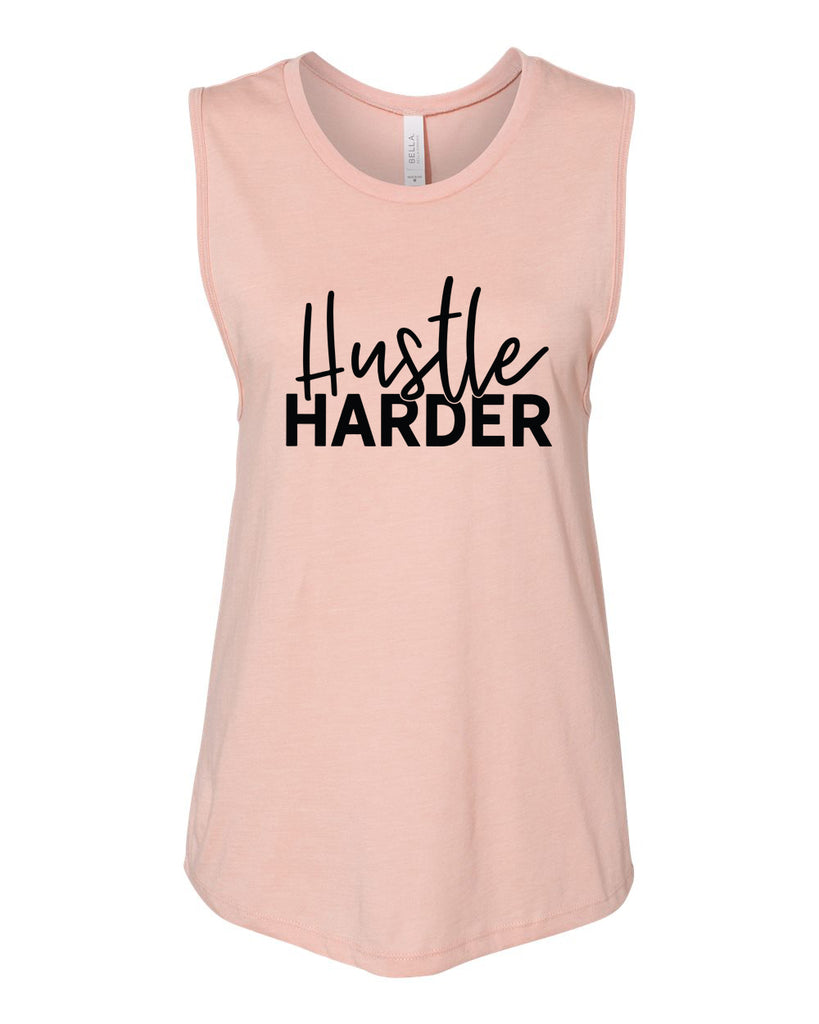 HUSTLE HARDER Women's Jersey Muscle Tank